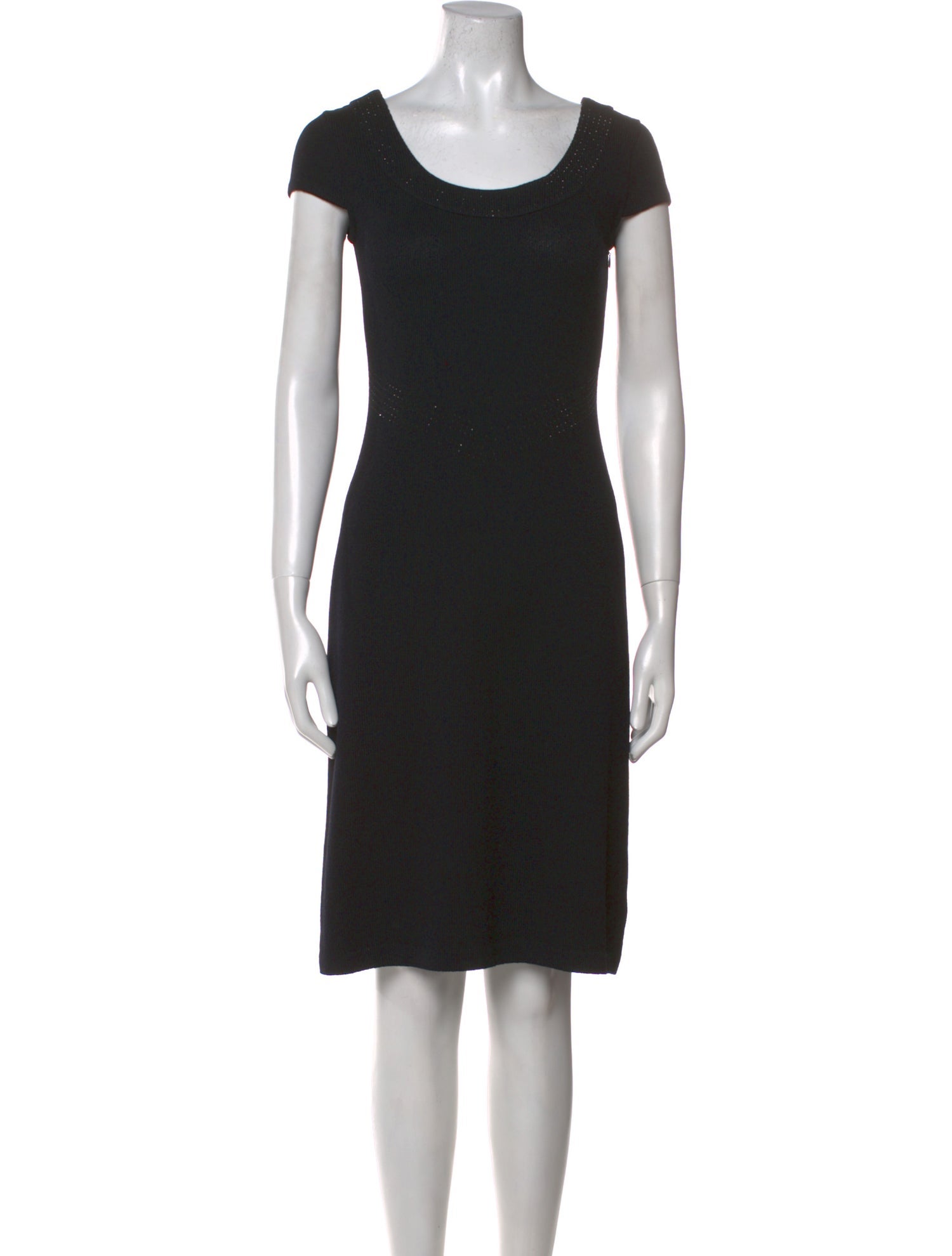 St. John Evening Scoop Neck Knee-Length Dress