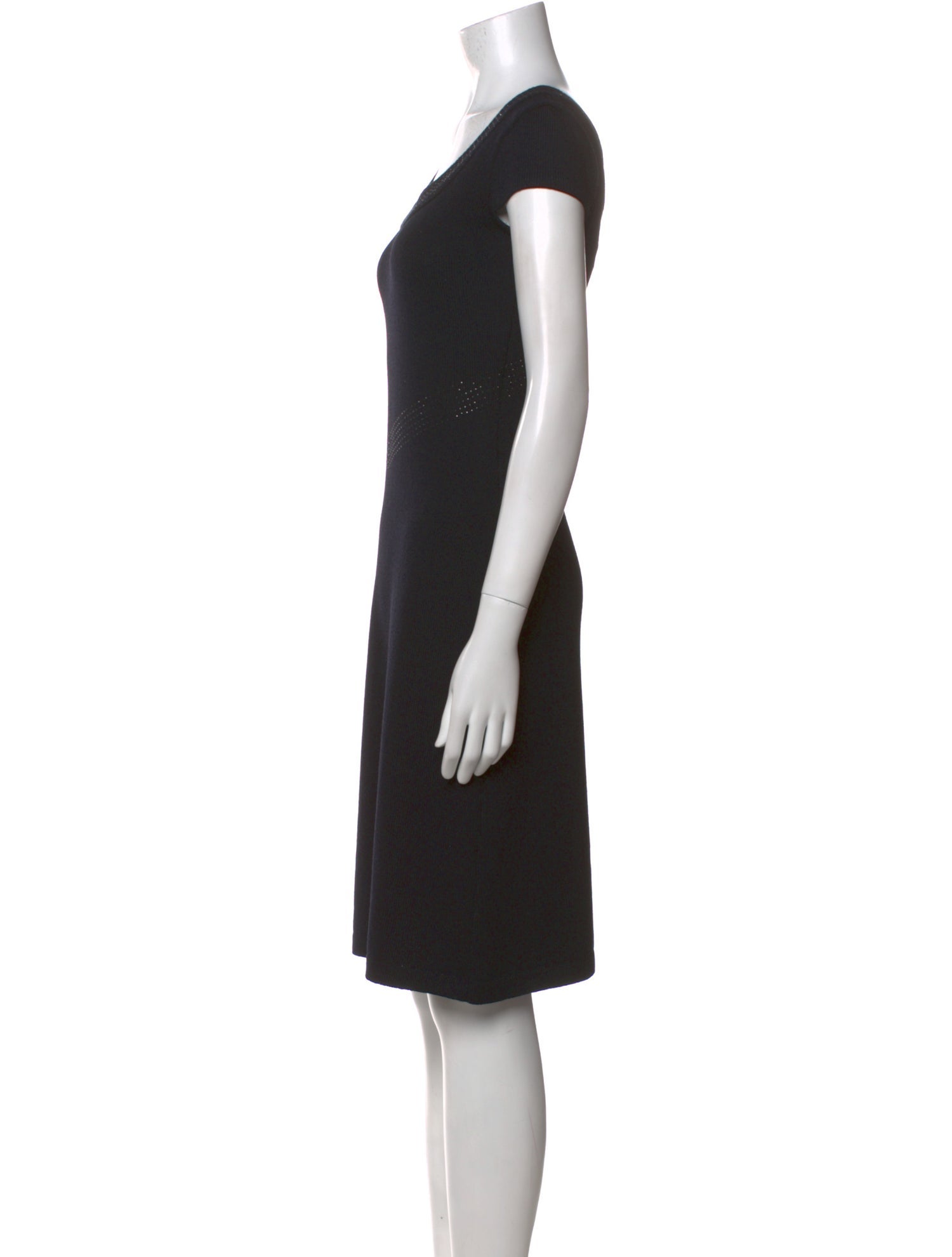 St. John Evening Scoop Neck Knee-Length Dress