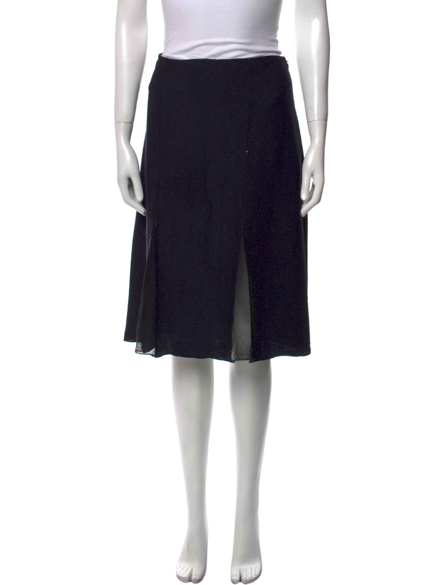 St. John Evening Mesh Accents Knee-Length Skirt