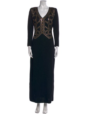 St. John Evening Wool Long Dress