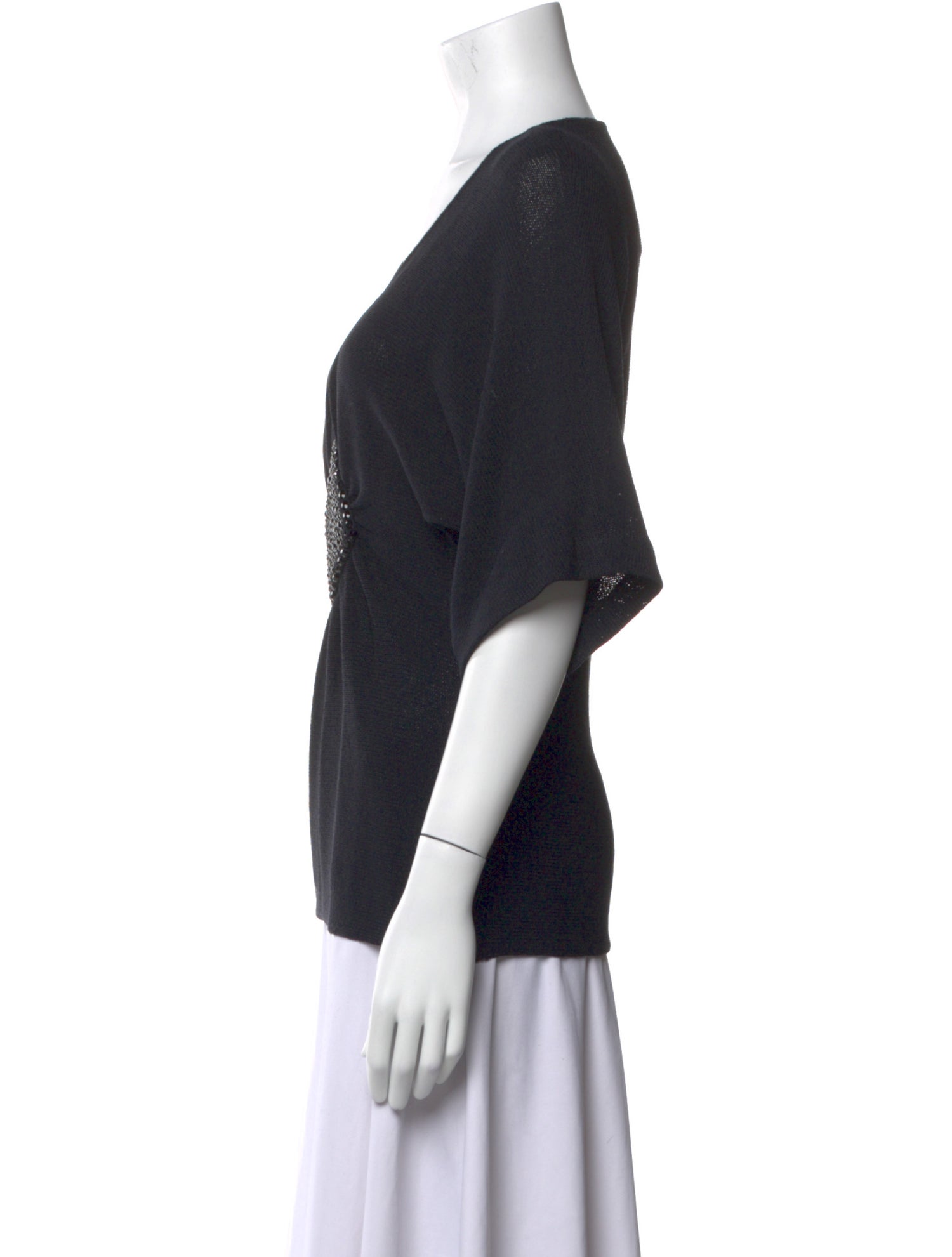 St. John Evening Wool V-Neck Top w/ Tags