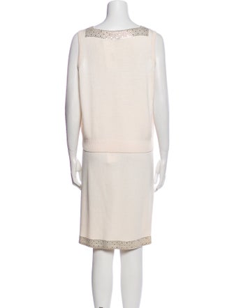 St. John Evening Wool Crystal Embellishments Skirt Set