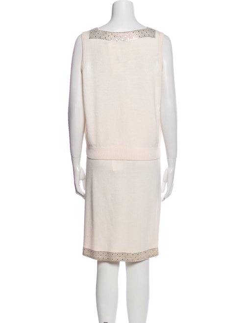 St. John Evening Wool Crystal Embellishments Skirt Set