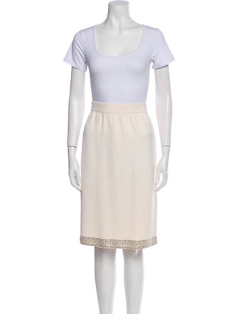 St. John Evening Wool Crystal Embellishments Skirt Set