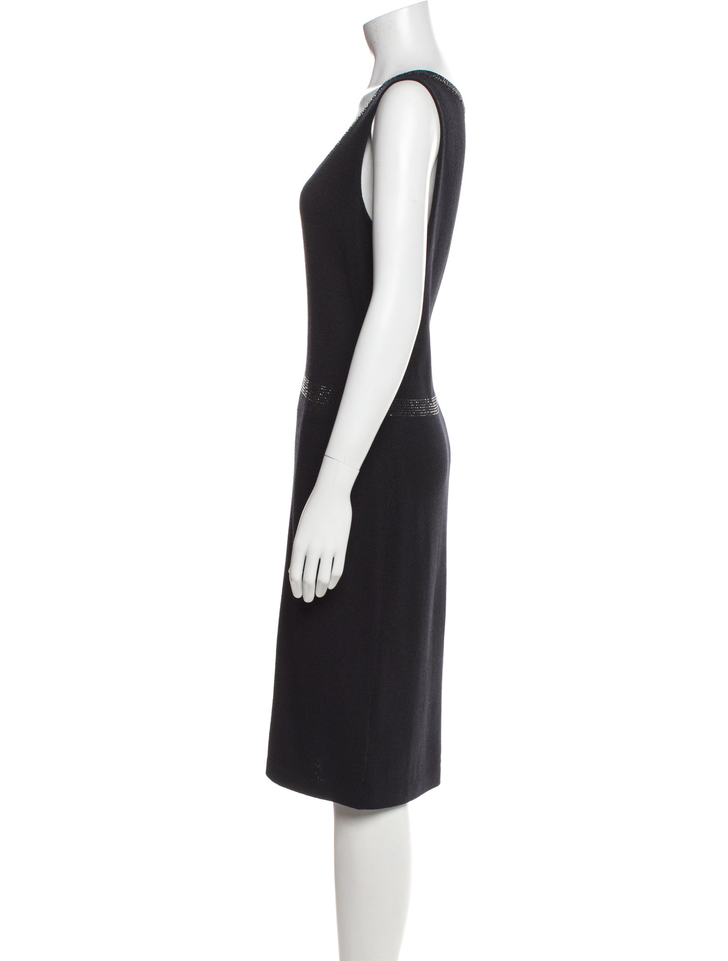 St. John Evening Scoop Neck Midi Length Dress