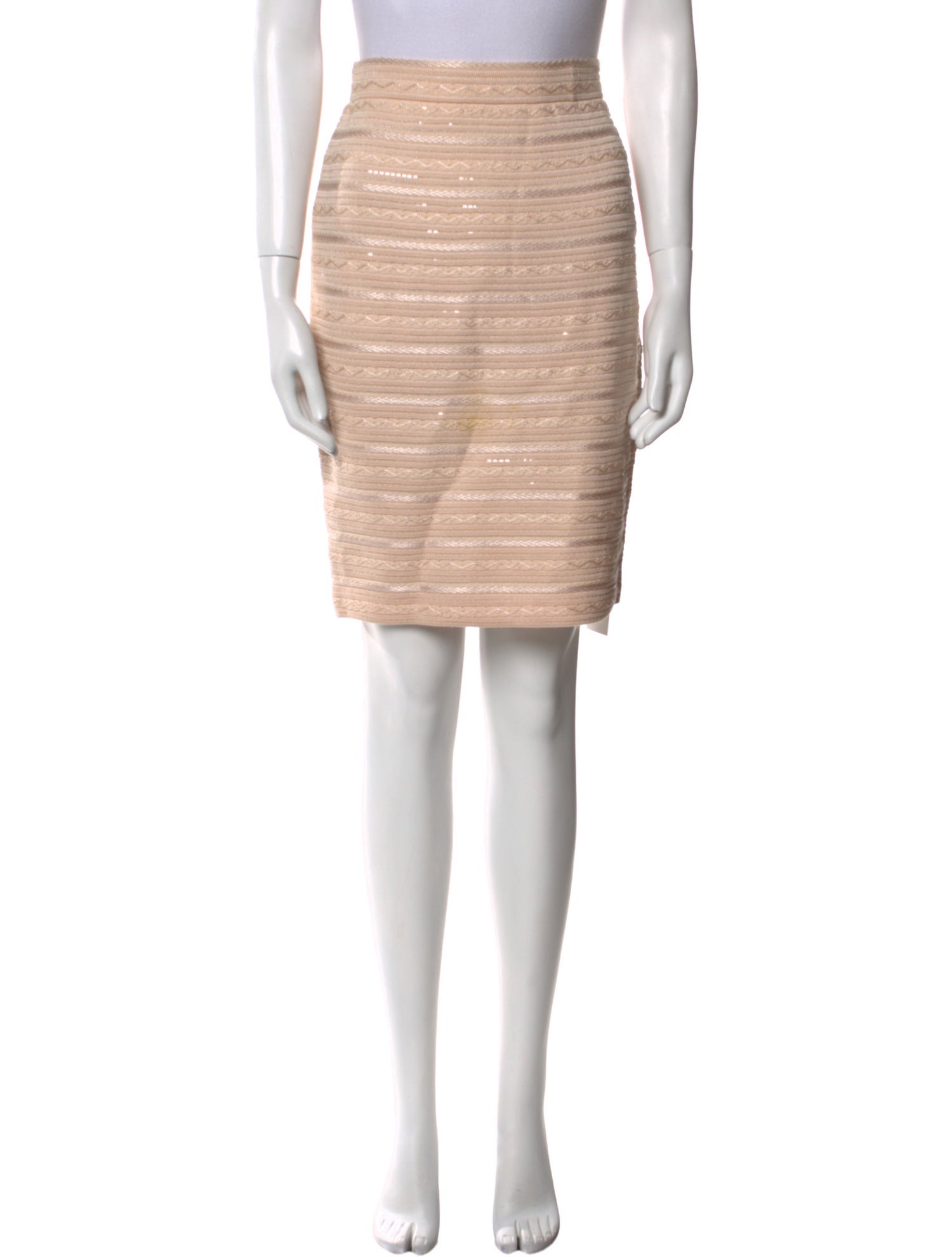 St. John Evening Striped Knee-Length Skirt