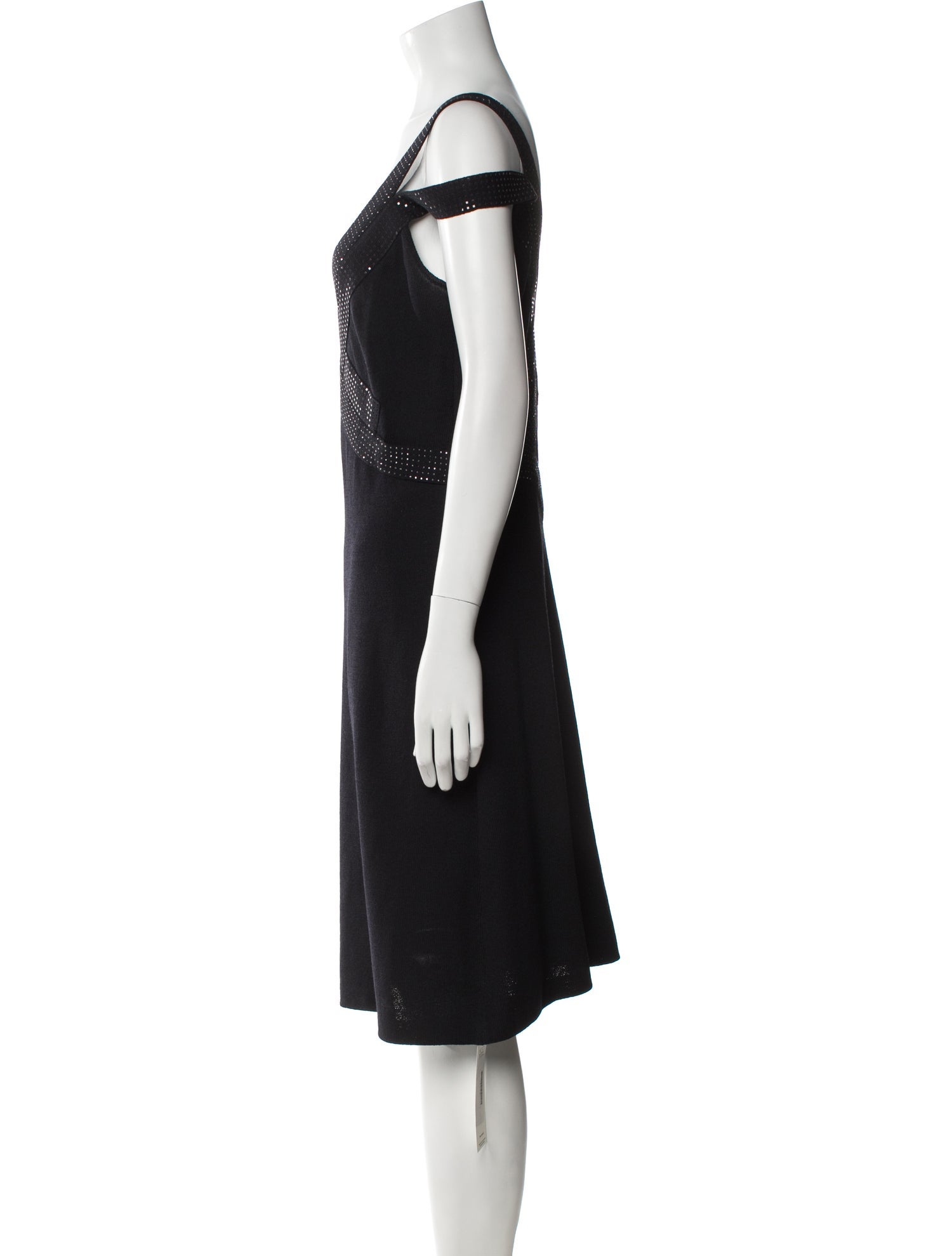 St. John Evening V-Neck Knee-Length Dress