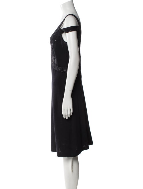 St. John Evening V-Neck Knee-Length Dress