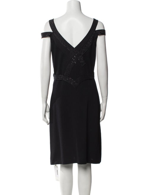 St. John Evening V-Neck Knee-Length Dress