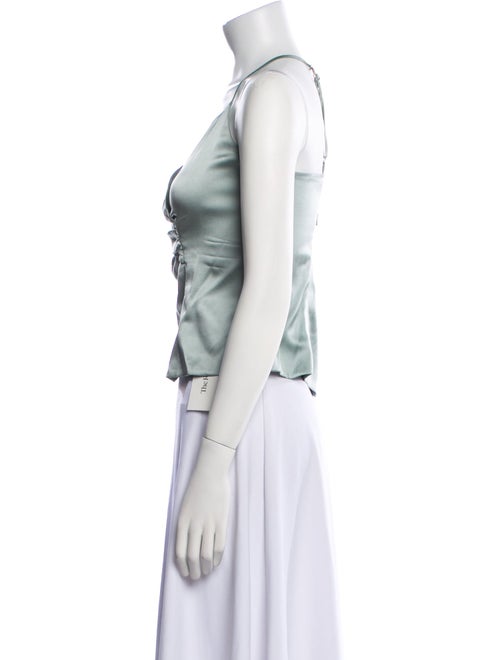 St. John Evening Silk Cowl Neck Crop Top