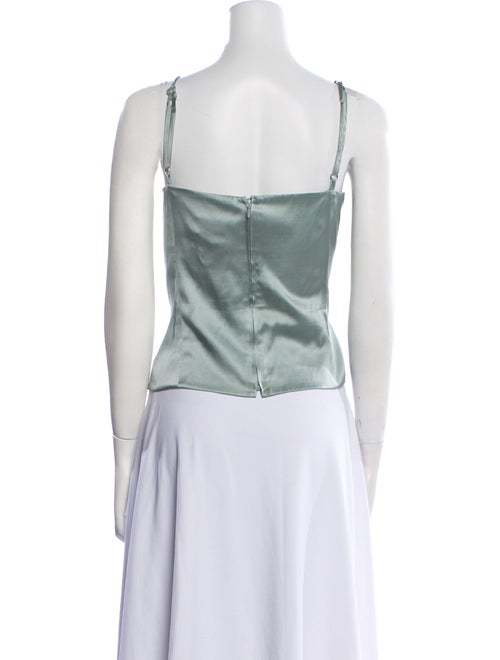 St. John Evening Silk Cowl Neck Crop Top