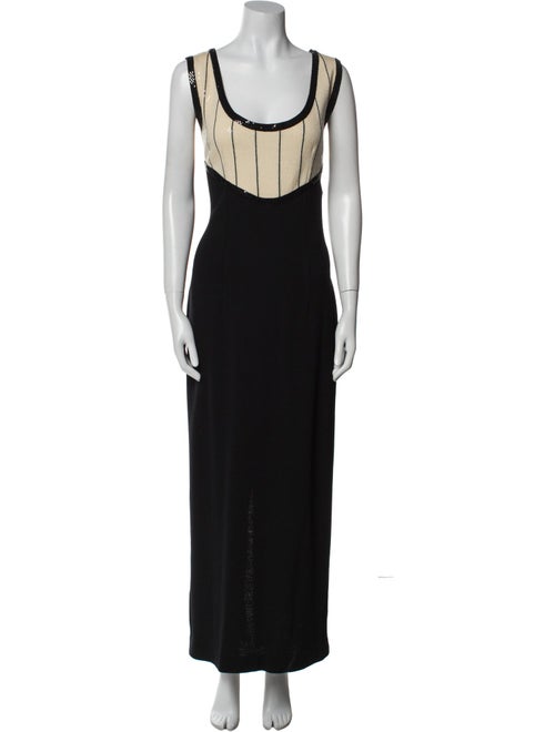 St. John Evening Scoop Neck Long Dress