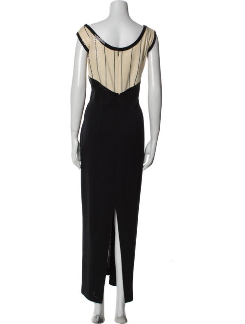 St. John Evening Scoop Neck Long Dress