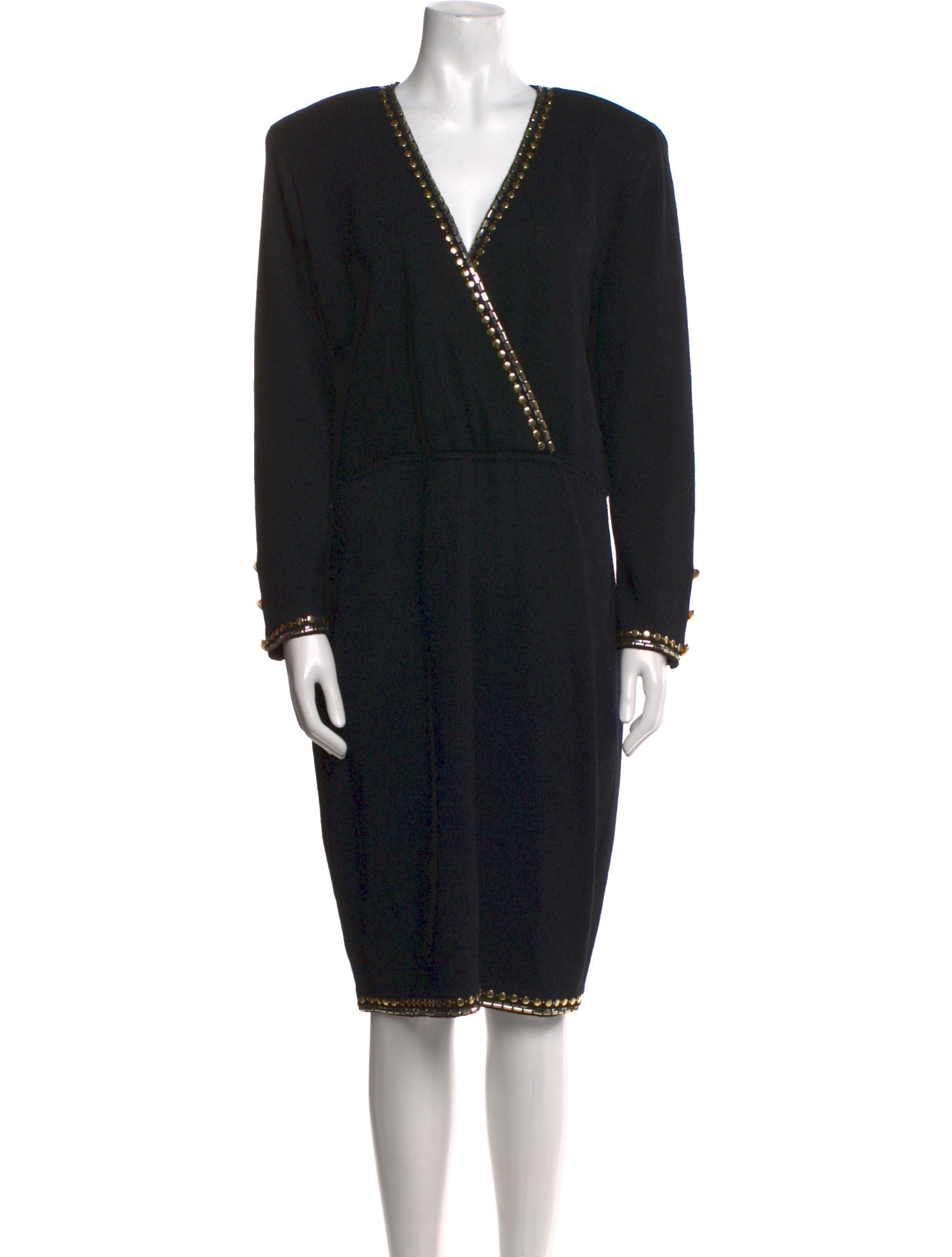 St. John Evening Wool Knee-Length Dress