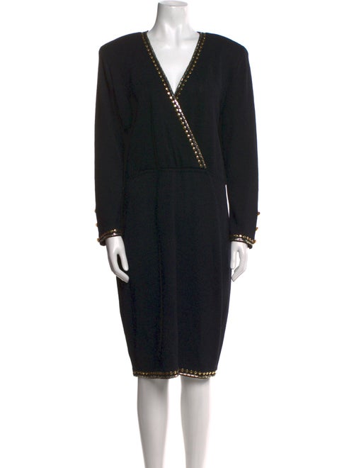St. John Evening Wool Knee-Length Dress