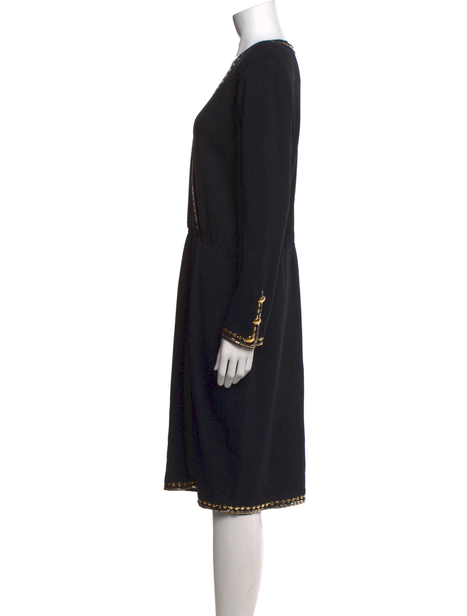 St. John Evening Wool Knee-Length Dress