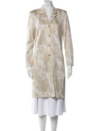 St. John Evening Wool Printed Trench Coat