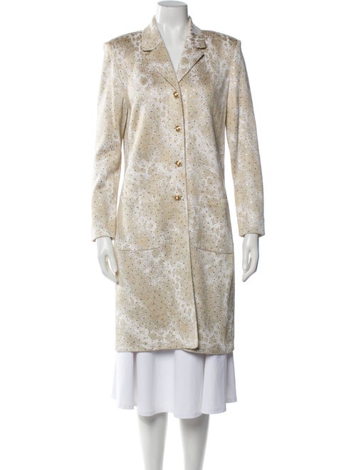 St. John Evening Wool Printed Trench Coat