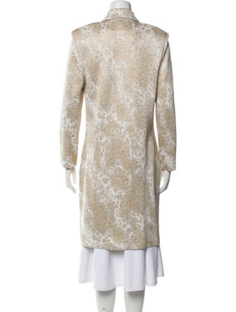 St. John Evening Wool Printed Trench Coat