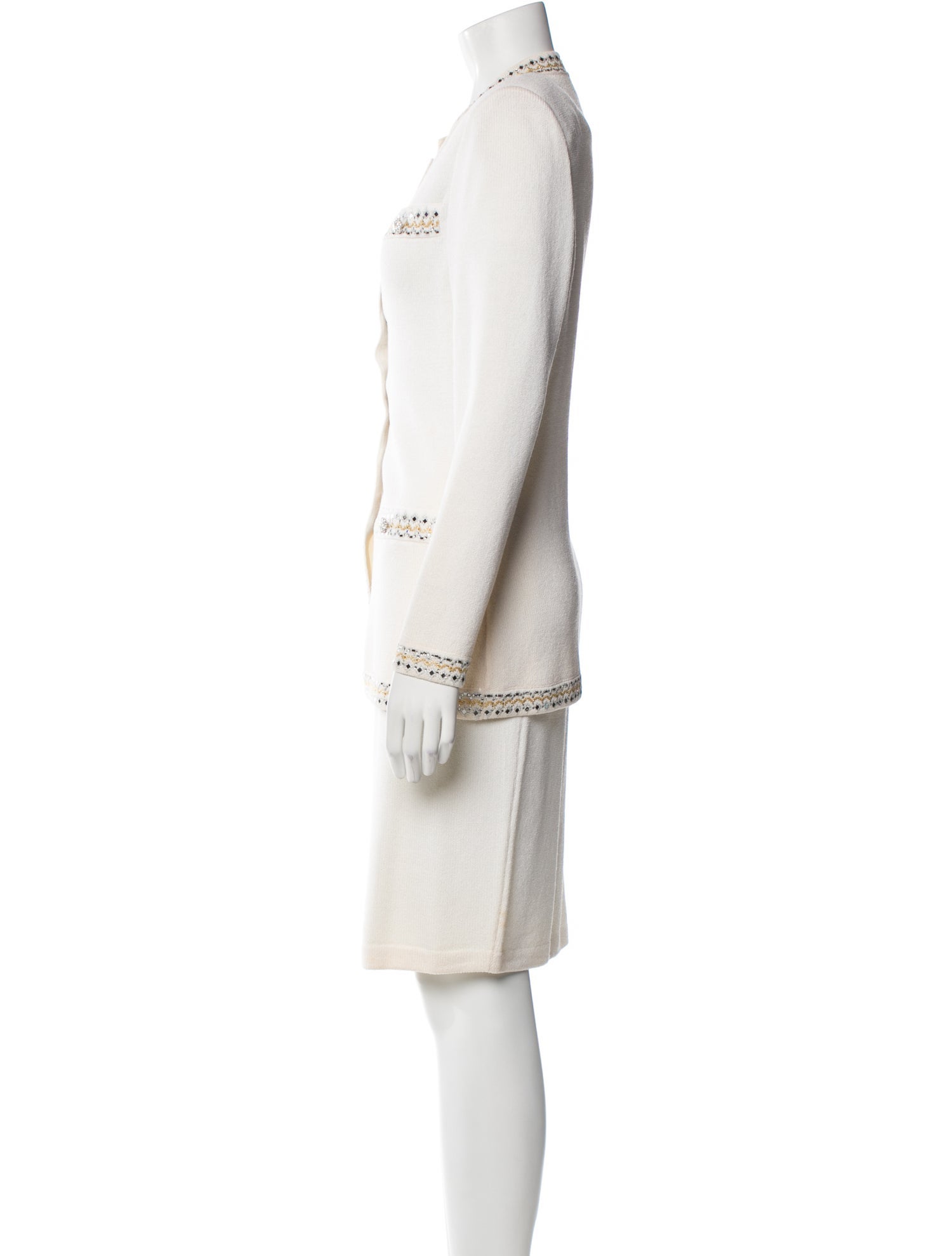 St. John Evening Wool Printed Pant Set