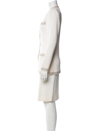 St. John Evening Wool Printed Pant Set