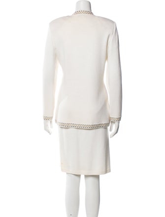 St. John Evening Wool Printed Pant Set