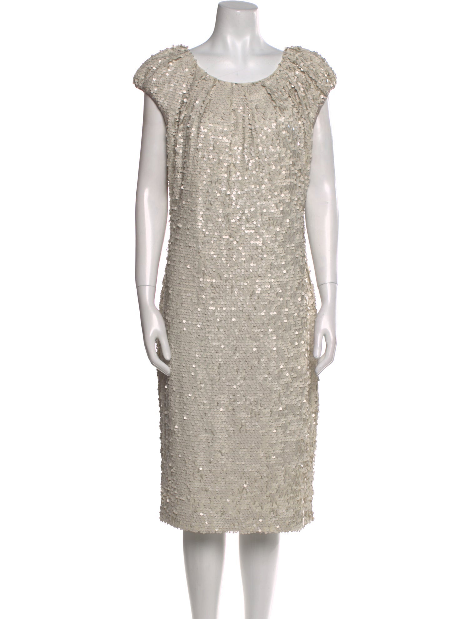 St. John Evening Scoop Neck Midi Length Dress