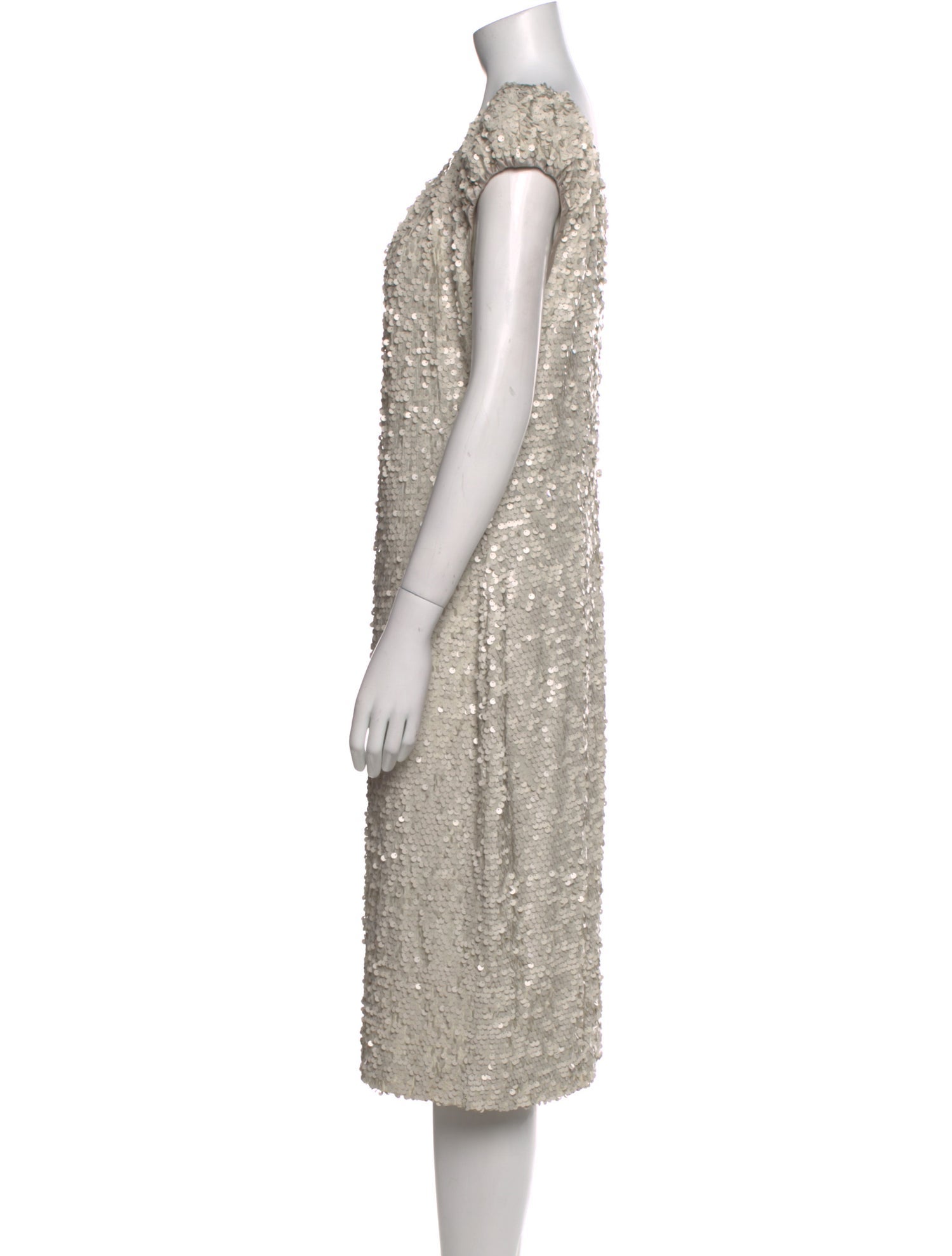 St. John Evening Scoop Neck Midi Length Dress