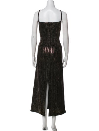 St. John Evening Square Neckline Long Dress