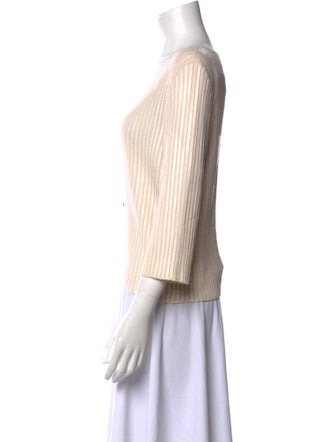 St. John Evening V-Neck Three-Quarter Sleeve Top