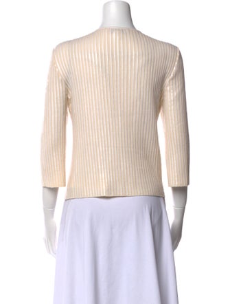 St. John Evening V-Neck Three-Quarter Sleeve Top