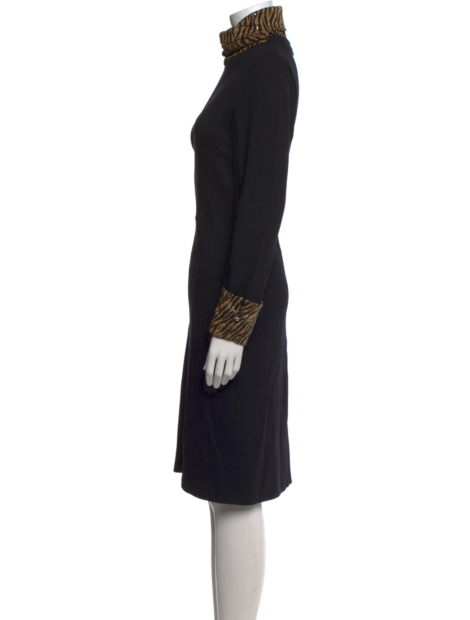 St. John Evening Turtleneck Midi Length Dress