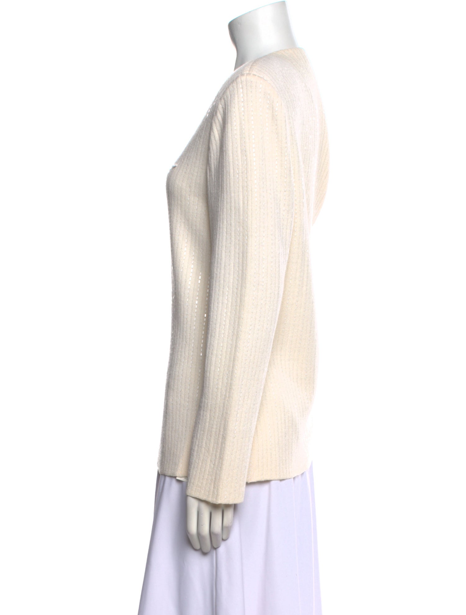 St. John Evening Wool V-Neck Sweater