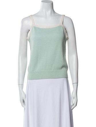 St. John Evening Square Neckline Sleeveless Crop Top