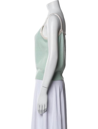 St. John Evening Square Neckline Sleeveless Crop Top