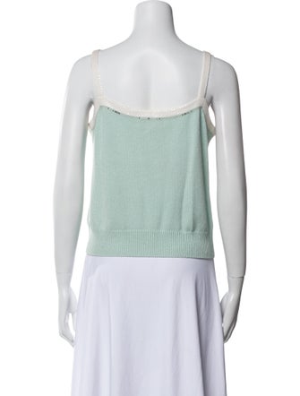 St. John Evening Square Neckline Sleeveless Crop Top