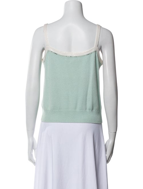 St. John Evening Square Neckline Sleeveless Crop Top