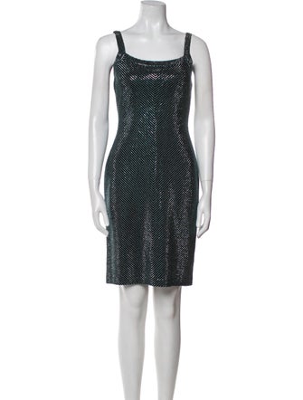 St. John Evening Striped Crystal Embellishments Dress Set