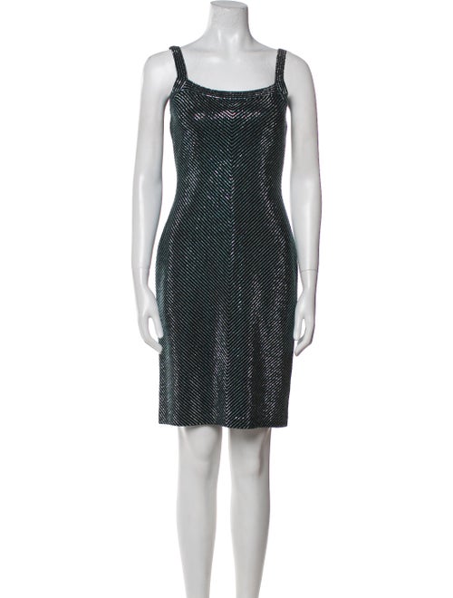 St. John Evening Striped Crystal Embellishments Dress Set