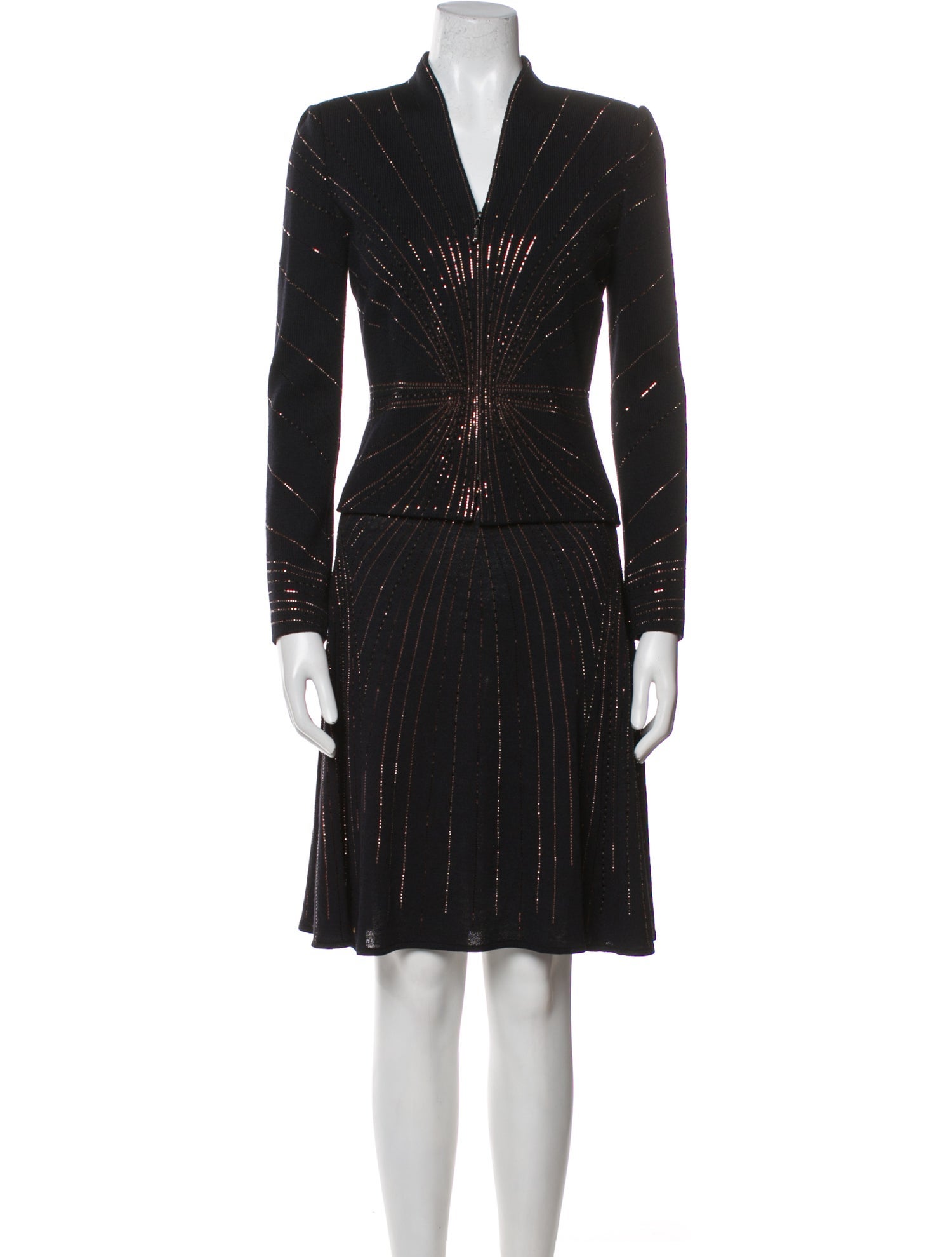 St. John Evening Sequin Embellishments Dress Set