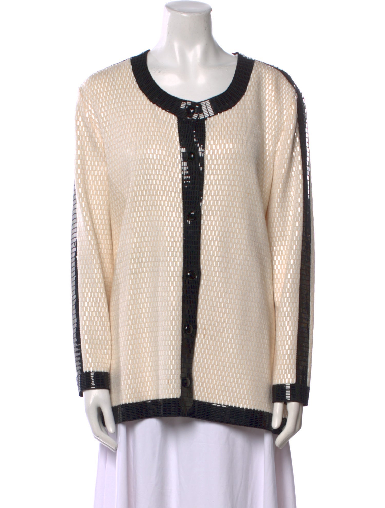 St. John Evening Striped Scoop Neck Sweater