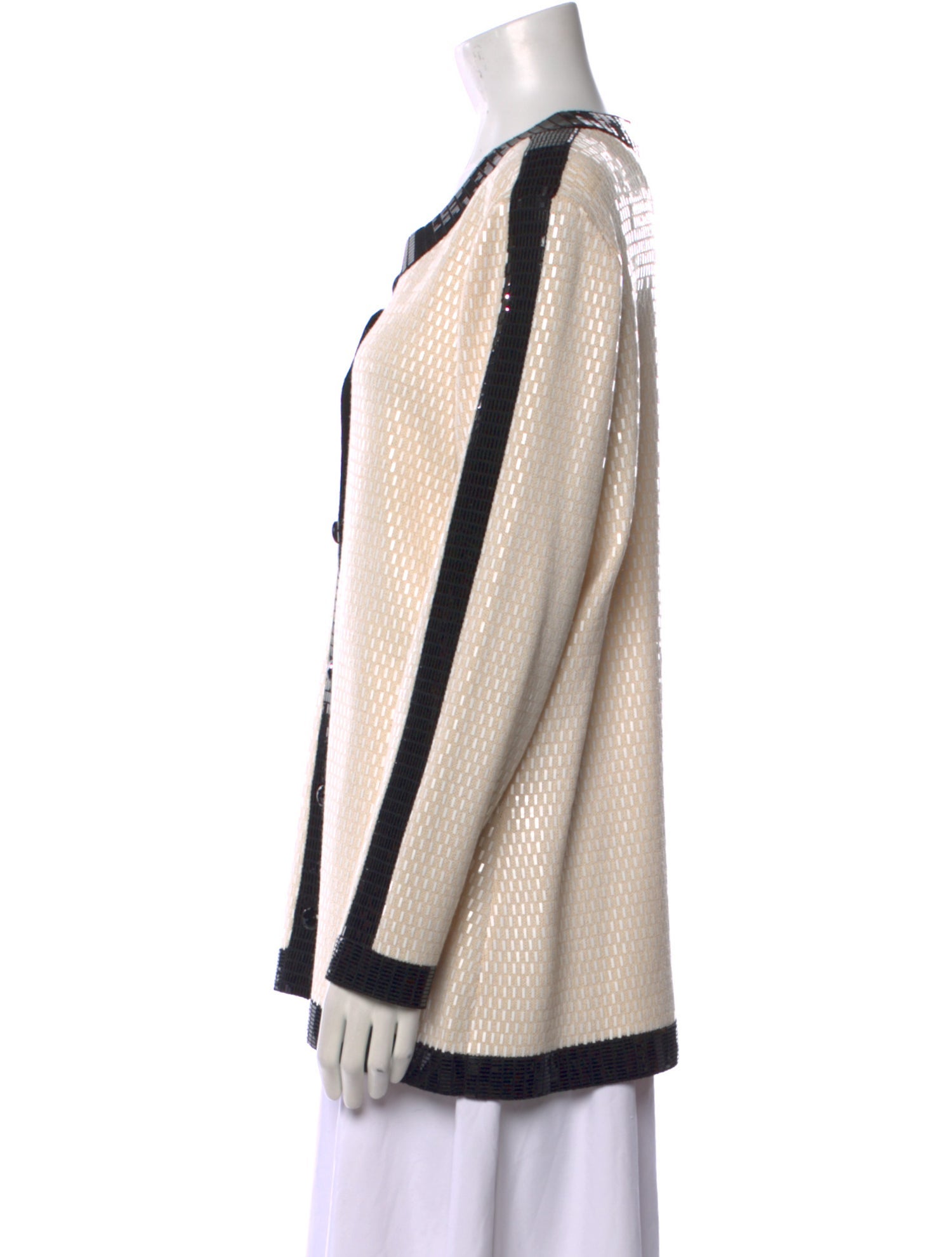 St. John Evening Striped Scoop Neck Sweater