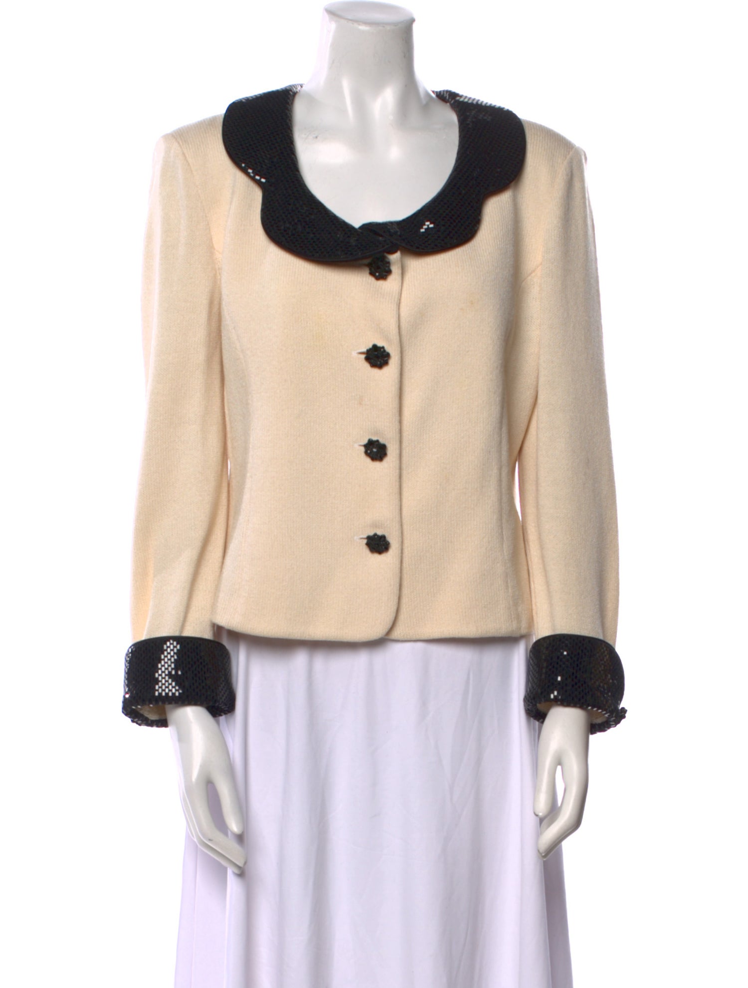 St. John Evening Wool Scoop Neck Sweater