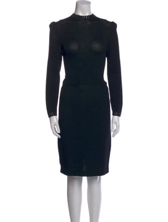 St. John Evening Mock Neck Knee-Length Dress