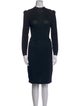 St. John Evening Mock Neck Knee-Length Dress