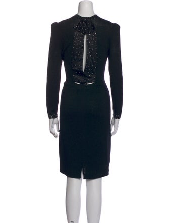 St. John Evening Mock Neck Knee-Length Dress