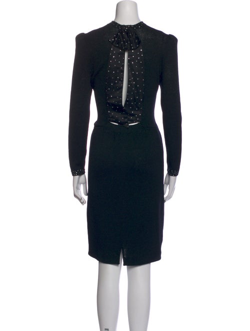 St. John Evening Mock Neck Knee-Length Dress