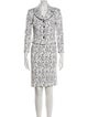 St. John Evening Printed Studded Accents Skirt Suit