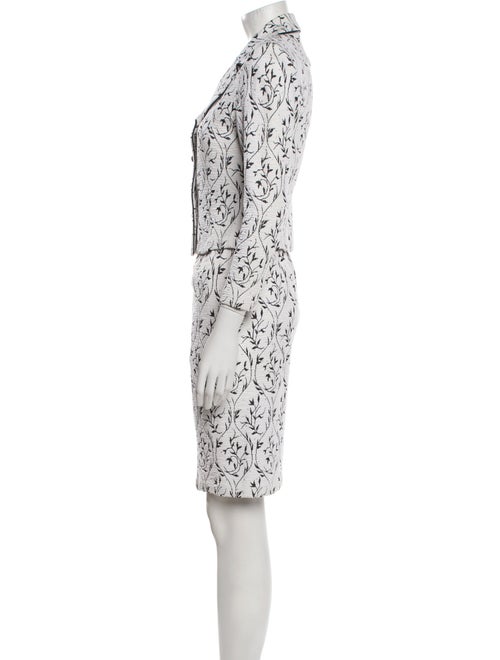 St. John Evening Printed Studded Accents Skirt Suit