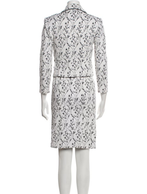 St. John Evening Printed Studded Accents Skirt Suit
